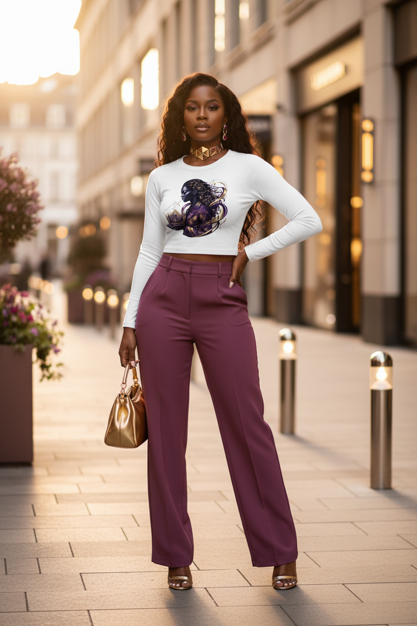 Queen's Royalty Slim Raglan Long Sleeve T-Shirt