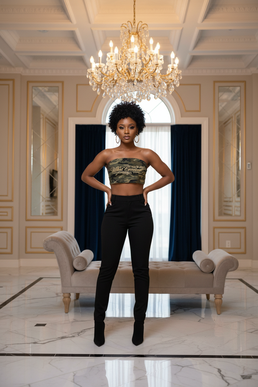 Velvet Eminence Camo Cropped Tube Top