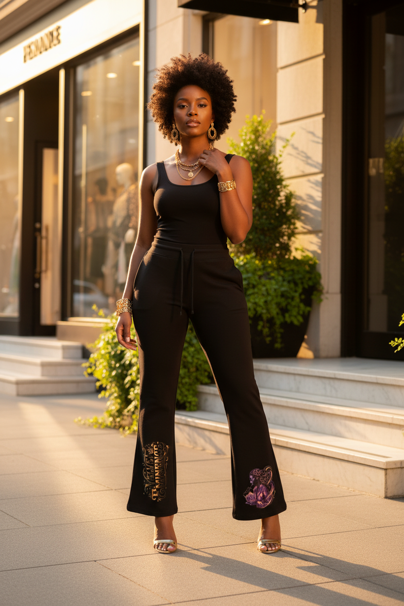 Velvet Eminence Flared Drawstring Yoga Pants