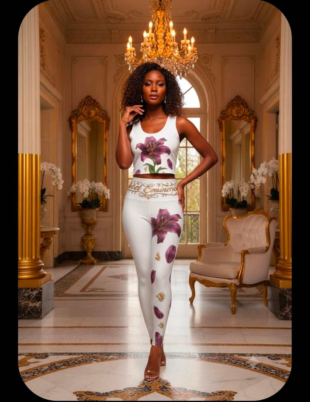 Velvet Eminence Flower Cotton crop top