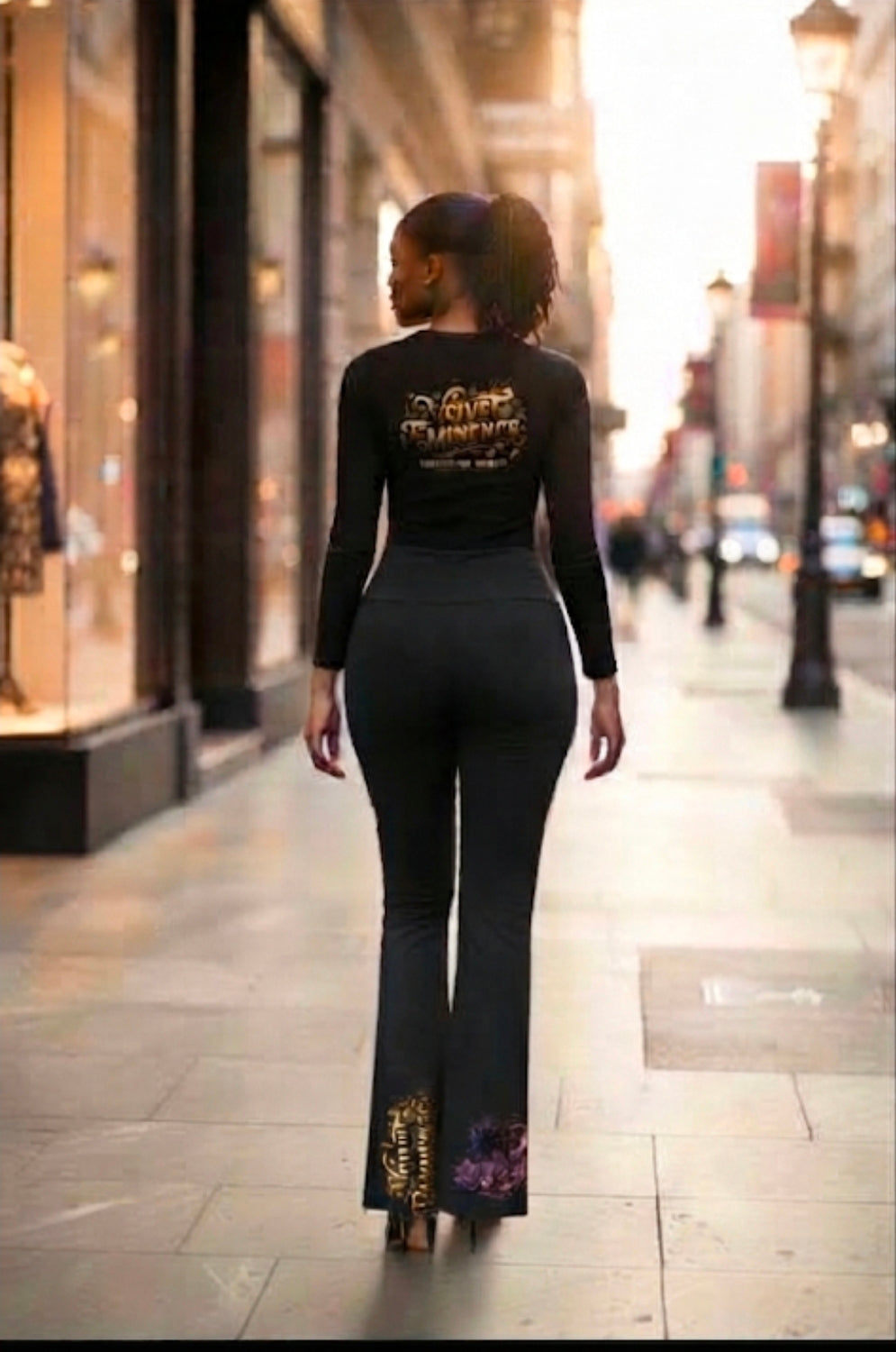 Velvet Eminence Flared Drawstring Yoga Pants